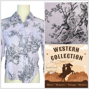 Tasha Polizzi western shirt  linen size medium toile